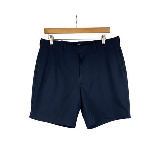 J.Crew Mens Navy 7" Inseam Shorts Size 33 Polyester & Elastomultiester - Picture 1 of 4